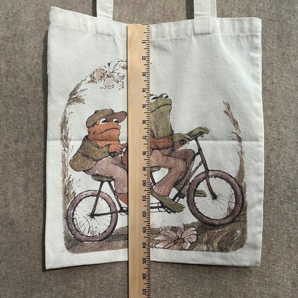 Frog and Toad Tote Bag 13.5x15inch Off-White - Picture 4 of 6